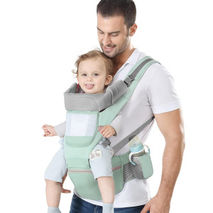 YSSKTc Baby carrier Ergonomic Infant carrier with Hip Seat Kangaroo Bag Soft Baby carrier Newborn to Toddler 7-45lbs Front and Back Baby Holder carrier for Men Dad Mom