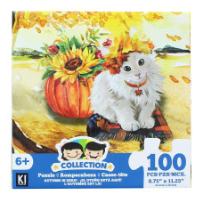 croJack capital Inc cat and Pumpkin 100 Piece Juvenile collection Jigsaw Puzzle