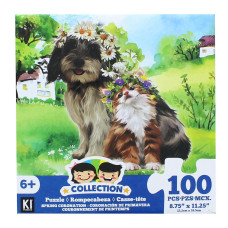 croJack capital Inc Dog and cat 100 Piece Juvenile collection Jigsaw Puzzle