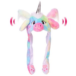 cuteoy Animal Hat Plush Ears Moving Jumping Dress Up cosplay Party for Kids