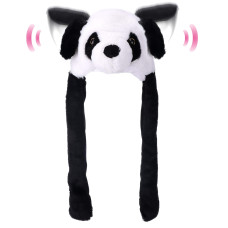 cuteoy Panda Animal Hat Plush Ears Moving Jumping Dress Up cosplay Party for Kids