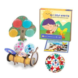 MEandMine Aha Self Worth - STEM Kit X Emotion Toy- All About Me Kaleidoscope, Self confidence - gift for girls and Boys- Ages4-7- Educational Toy - Social Emotional Learning