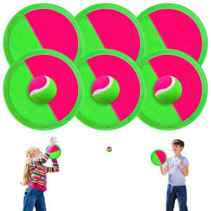 Kids Outdoor Toys, Beach Toys Toss And Catch Ball Set, Outside Yard Games For Kids With 6 Paddles 3 Balls Paddle Game Set Playground Sets For Backyard Sports Outdoor Games For Adults And Family