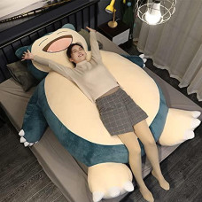 HcSXMY Snorlax Bean Bag chair cover - Unstuffed Snorlax Plush Toy with Zipper for girlfriend Birthday gift (150cM, Smile Face)