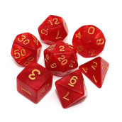 Polyhedral DND Dice Set carnelian Red Dice for Dungeon and Dragons DD Pathfinder MTg 7-Die RPg Dice with Dice Bag
