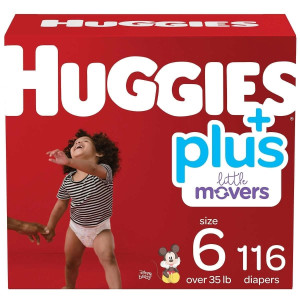 Huggies Plus Diapers, Size 6 (35+ Pounds), 116 count