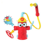 Yookidoo Spray N Sprinkle Baby Bath Toy - Ready Freddy Fire Hydrant with 4 Fireman Play Accessories - Battery Powered Bathtime Toy (Ages 3+)