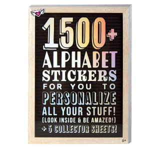 Fashion Angels 1500+ Alphabet Stickers Book and collector Sheets - 35 Sticker Sheets, 5 collector Sheets - Tie Dye Stickers, Block Letter Stickers, Sparkly Stickers, colorful Stickers - Ages 6 and Up
