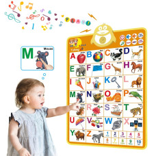 Lefree ABc Learning for Toddlers, ABc Numbers Music Talking Poster, Toddler Learning Toys, christmas Birthday gifts for 3 4 5 6 Year Old Boys girls (Alphabet-Yellow)