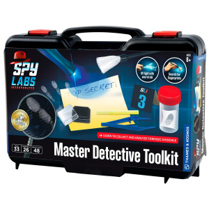 Spy Labs Master Detective Toolkit V2 | Forensic Science Kit | Gather & Document Evidence, Play | Fingerprints, Footprints, Tire Tracks | 32-Page Experiment Storybook