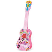 Disney Minnie Mouse Kids Guitar - Minnie Mouse Pink Guitar Music Set With Real Tuning Pegs And Strings For Learning Music - Fun Band Musical Instruments For Kids Age 3 And Up - 21.5 Inch