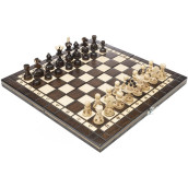Beautiful Handcrafted Wooden chess Set with Wooden Board and Handcrafted chess Pieces - gift idea Products (1375 (35 cm) Burnt)
