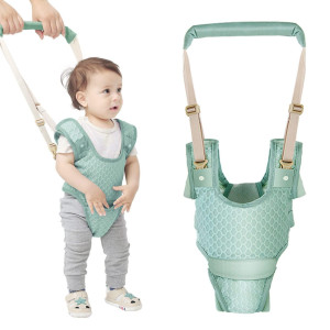 Huifen Baby Walker for girls Adjustable Baby Walking Harness with Detachable crotch Baby Support Assist Handheld Kids Walker Helper for Baby Learn to Walk (9-24 Months) (Breathable green)