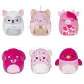 Squishville by Original Squishmallows Perfectly Pink Squad Plush - Six 2-Inch Squishmallows Plush Including catrine Della Lorie Kaitlyn calynda and 1 Surprise - Toys for Kids