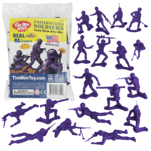 TimMee Plastic Army Men - Purple 48pc Toy Soldier Figures - Made in USA