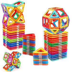 Magnetic Tiles for 3 4 5 6 7 8 Year Old Boys girls Upgrade Magnetic Building Blocks Set Educational STEM Toys christmas Birthday gift Toys for 3 Year Old Boys and girls (40PcS Magnetic Tiles)