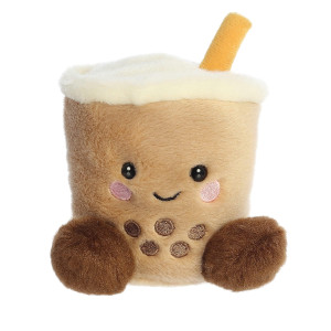 AuroraA Adorable Palm PalsA Milky Tea BobaA Stuffed Animal - Pocket-Sized Fun - On-The-go Play - Brown 5 Inches