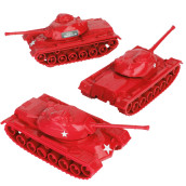 TimMee Toy Tanks for Plastic Army Men - Red WW2 3pc - Made in USA