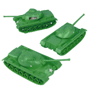 TimMee Toy Tanks for Plastic Army Men - green WW2 3pc - Made in USA