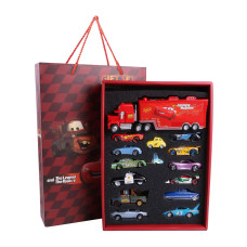 Movie cars 2 3 Lightning McQueen Mack Uncle Mater chick Hicks Toys Diecast 1:55 gift Box Toys car Play Set Model Vehical for Boys Kids (15pcs)