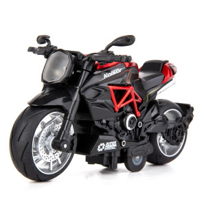 Wakakac Motorcycle Model, 1:12 Scale Mini Diecast Toy Motorcycle Pull Back Toy Cars With Sound And Light Toys For Boys Toddler Gift
