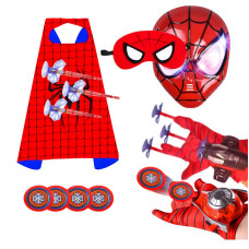 hrexdfu Superhero capes and Led- Mask Toy, web-shooters costumes goves- Party Favors Toys for Boys girls Kids Birthday gift