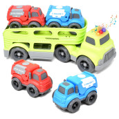 Car Toys For Boys Toddler Toy Cars 3 In 1 Carrier Transport Truck For Kids Vehicle Toy For Age 2 3 4 5 6 Year Old Boy, Truck And Cars With Lights And Sounds Trucks Police Car Fire Car Vehicles Playset
