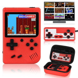 Retro Handheld game console - Vaomon Handheld game console, 800 classical Fc games comes with Protective Shell, gameboy console Support TV 2 Players, Ideal gift for Kids Lovers(Red-800games)