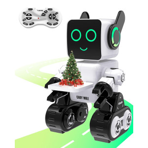 okk Robot Toys for Kids, Programmable Remote control Robot, Interactive Toys with coin Piggy Bank, Smart Educational Robot with LED and Tray, Walking Talking Singing Dancing Robot gift for Boys girls