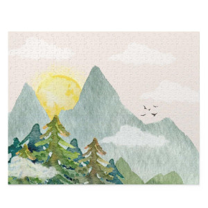 Mountain View with Sun Jigsaw Puzzle 500-Piece(D0102HSZ9PY)