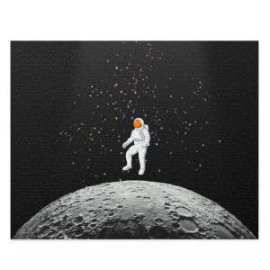 Astronaut on the Moon Jigsaw Puzzle 500-Piece(D0102HSZS8W)