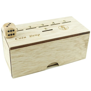 YIPPLE coin Drop - Dice games for Families with Pennies for 2-6 Players Penny game Wood Box