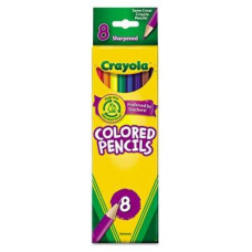 Crayola 684008 Long Barrel Colored Woodcase Pencils 33 Mm 8 Assorted Colorsset