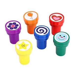 Stamps For Kids Luckybird S1118 Best Self Inking Plastic Fun Stamps Set 6 Count