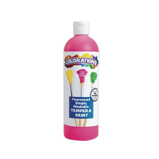 Colorations Washable Tempera Paint 16 Fl Oz Fluorescent Pink Neon Non Toxic Vibrant Bold Bright Kids Paint Craft Hobby