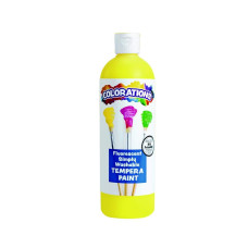 Colorations Washable Tempera Paint 16 Fl Oz Fluorescent Yellow Neon Non Toxic Vibrant Bold Bright Kids Paint Craft Hob