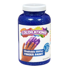 Colorations Blue Washable Glitter Finger Paint 16Oz Paint Washable Finger Paint Washable Finger Paint For Younger Kids Tod