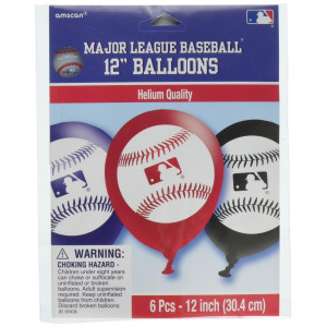 Vibrant Red White Rawlings Major League Baseball Latex Balloons 12 12 Packs Of 6 Perfect For Game Day Celebrations