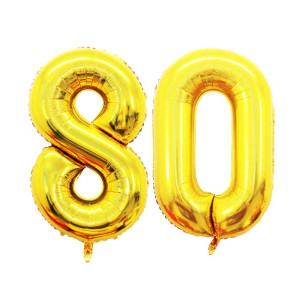 Goer Number 80 Balloons For 80Th Birthday Party Decorations 42 Inch Jumbo Foil Helium Balloons For 80Th Anniversary Gold