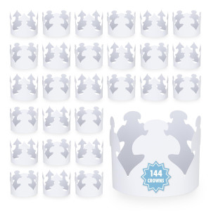 Hygloss White Paper Crowns Customizabledurable Party Hatsmade In Usa144 Pack 144 Pieces Count