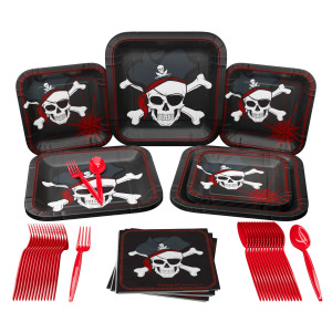 Pirate Party Supplies Pack 100 Pieces For 16 Guests Pirate Decorations Pirate Party Decorations Pirate Party Pirate Birth