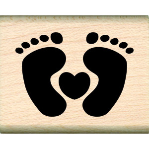 Stamps By Impression Baby Feet Rubber Stamps Small Heart With Feet