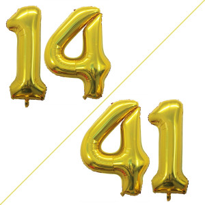 Goer Number 14 Balloons For 14Th Birthday Sweet 14 Party Decorations 42 Inch Jumbo Foil Helium 41 Balloons For 41St Birthday Par