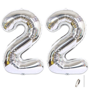 2Pcs 40 Inch Number Balloon Foil Balloons Number 22 Jumbo Giant Balloons Prom Balloon Mylar Huge Number Balloon For Birthday Par