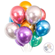 Colorful Party Balloons 100Pcs 12Inch Chrome Metallic Helium Balloons For Birthday Party Decoration And Arch Decoration Wedding