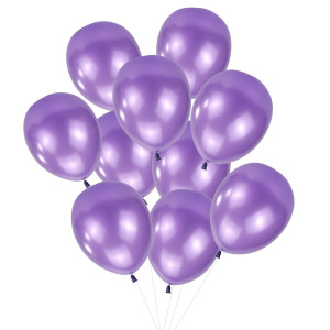 100 Pcs 12 Inches Pearlized Purple Latex Balloons Large Thick Big Round Shining Pearlescent Biodegradable Bulk Helium Gas Or Air