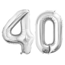 Goer Number 40 Balloons For 40Th Birthday Party Decorations 42 Inch Jumbo Foil Helium Balloons For 40Th Anniversary Silver