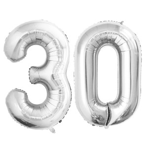 Goer Number 30 Balloons For 30Th Birthday Party Decorations 42 Inch Jumbo Foil Helium Balloons For 30Th Anniversary Silver