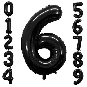 Goer Black Foil Balloons Number 6 Huge Number Balloons For 6Th Birthday Party Supplies Anniversary Decorations 3 Pcs 42 Inch 32