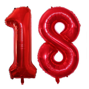 Goer Number 18 Balloons For 18Th Birthday Sweet 18 Party Decorations 42 Inch Jumbo Foil Helium 81 Balloons For 81St Birthday Par